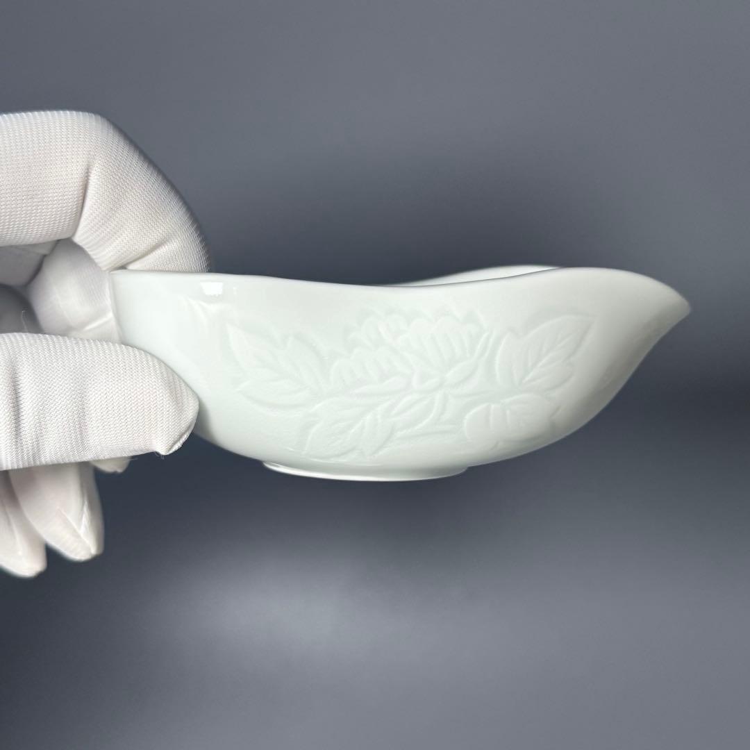 白磁の名工　樋渡陶六　煎茶器　揃い　茶道具　花彫文様　無傷　ほぼ未使用