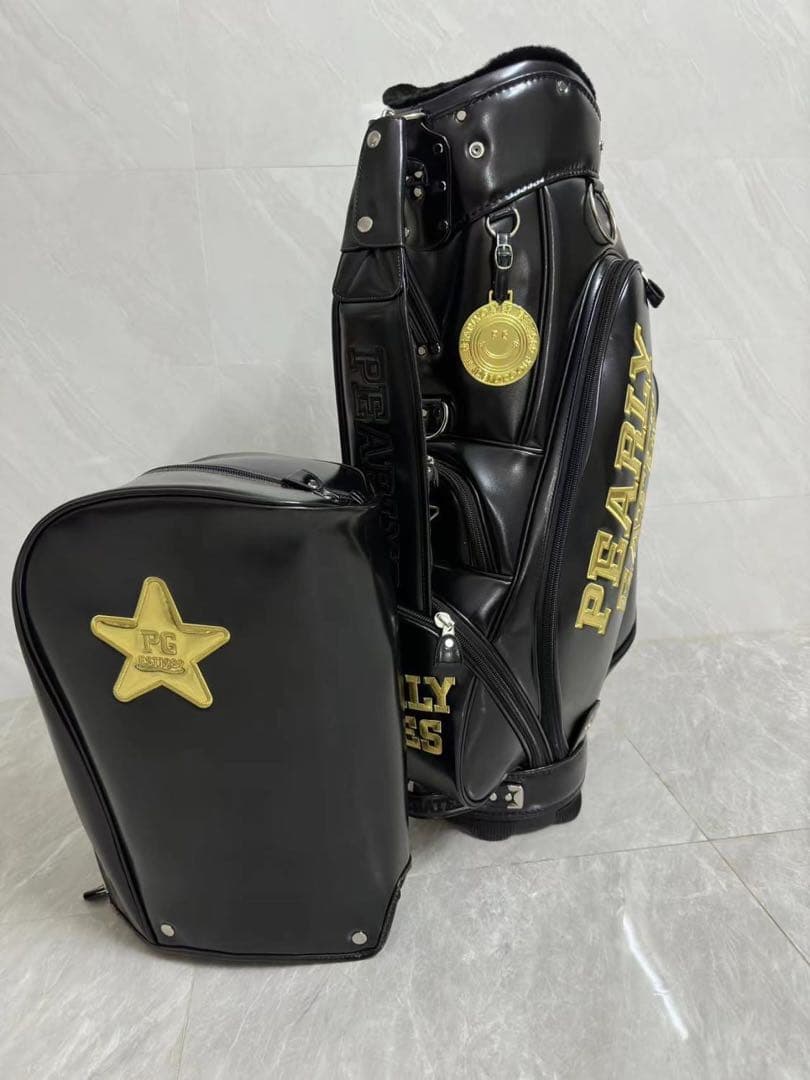 PEARLY GATES ブラック キャディバッグ パーリーゲイツ　合成革