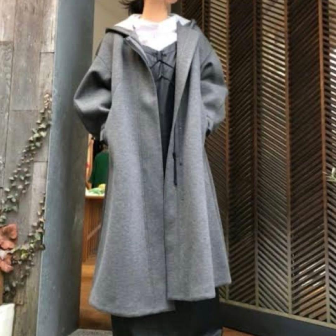 極美品❣️ ENFOLD エンフォールドボンデイング フレア コートグレーロング