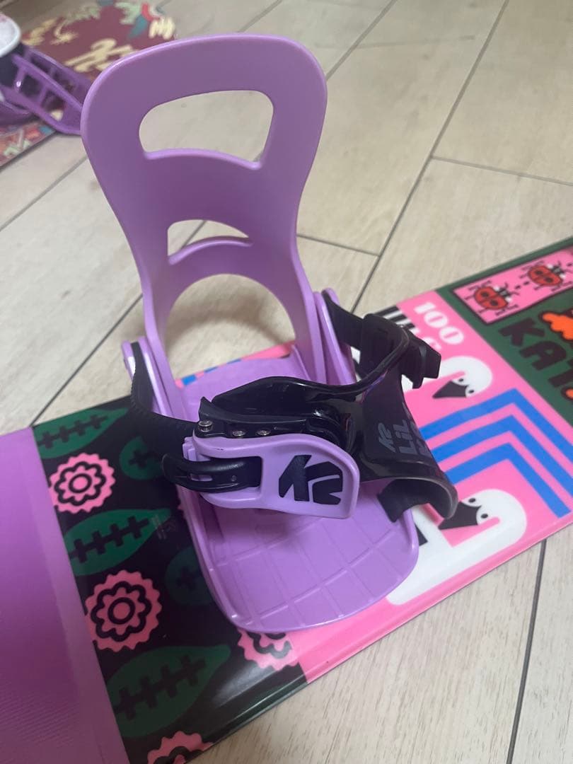 K2 スノーボード 100cm パープル カブトムシデザイン2点セットカバー付き