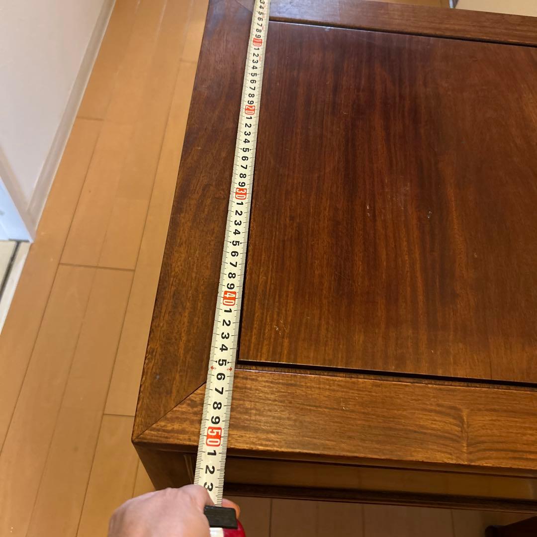 中国美術 唐木家具 サイドテーブル 花台 飾り台 アンティーク　引き出し