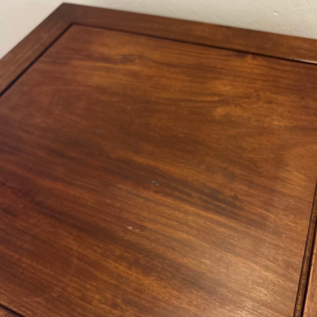 中国美術 唐木家具 サイドテーブル 花台 飾り台 アンティーク　引き出し