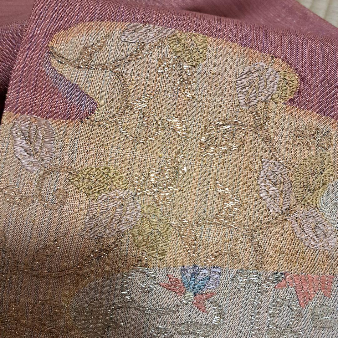 さくまる　長襦袢、正絹ちりめん半衿、化繊半衿+スリーシーズン袋帯