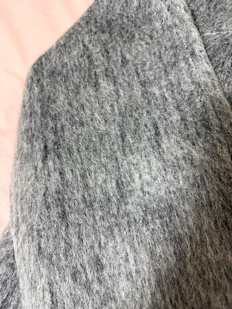 【新品タグあり】シャギースタンドカラーコートチャコール