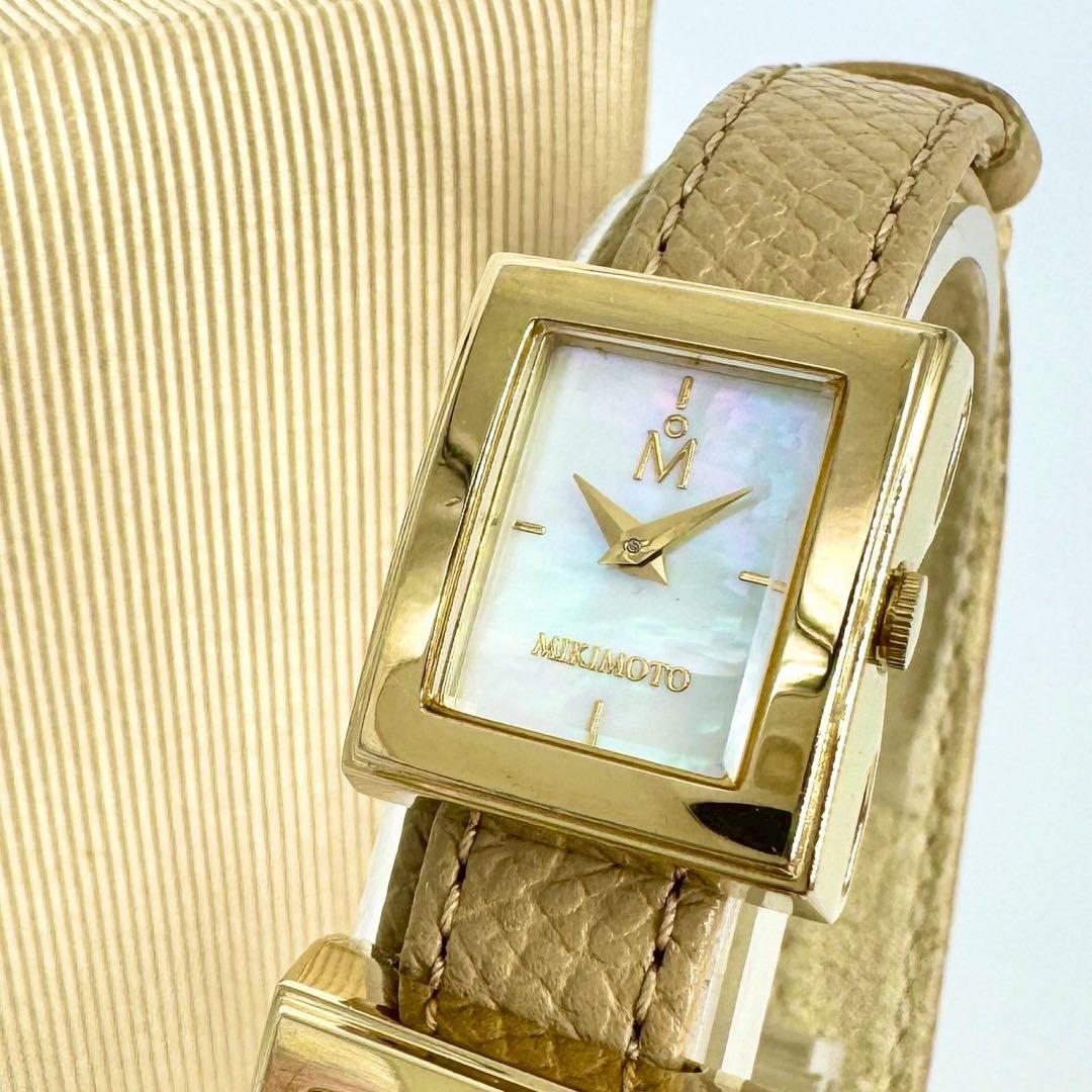 【箱/保証書/稼働】MIKIMOTO シェル文字盤 ペンダントウォッチ 腕時計