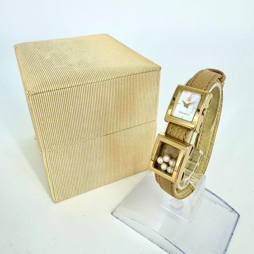 【箱/保証書/稼働】MIKIMOTO シェル文字盤 ペンダントウォッチ 腕時計