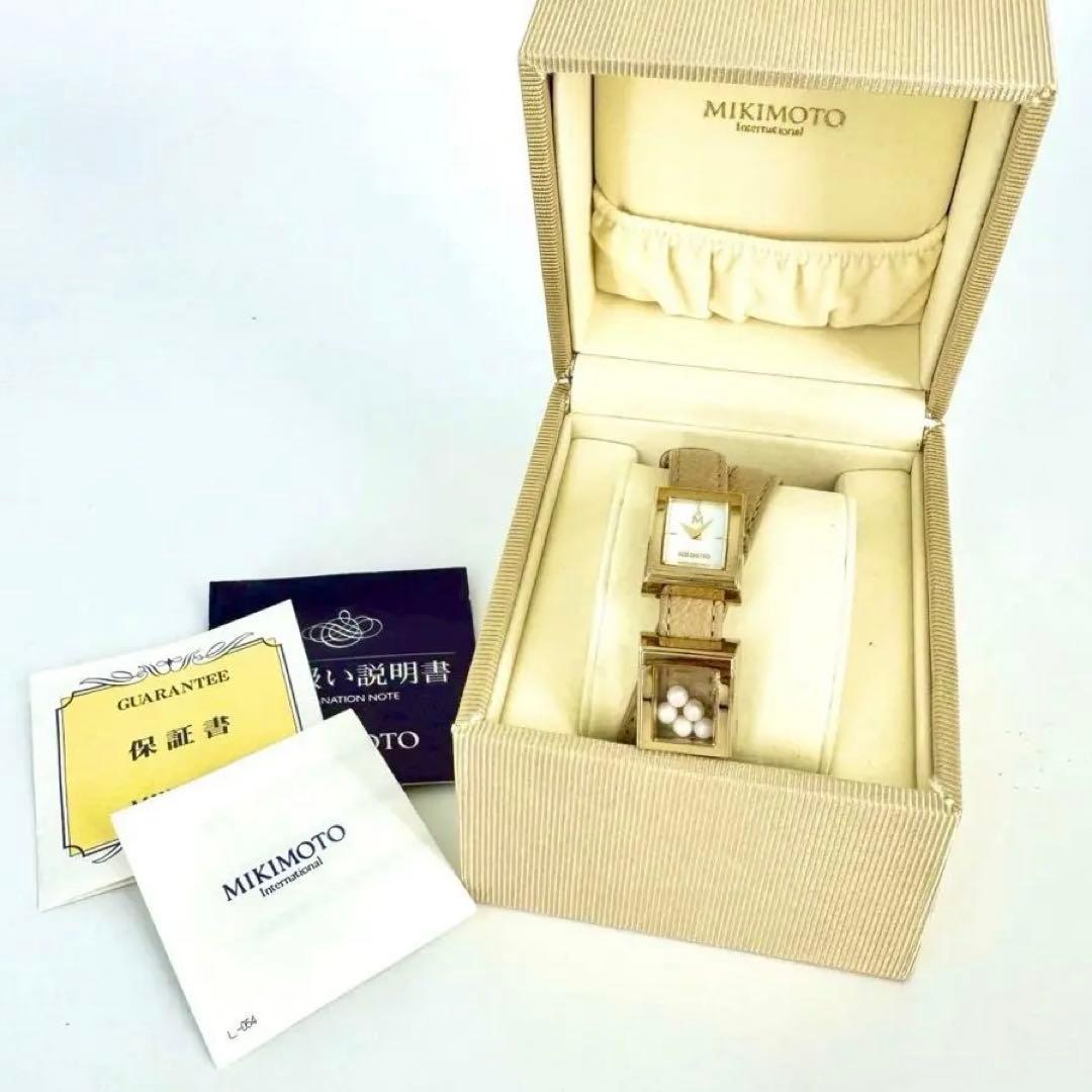 【箱/保証書/稼働】MIKIMOTO シェル文字盤 ペンダントウォッチ 腕時計
