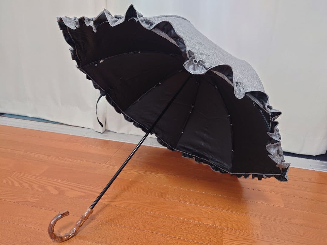 芦屋ロサブラン 折りたたみ日傘 ダンガリーグレー 曲がり手元