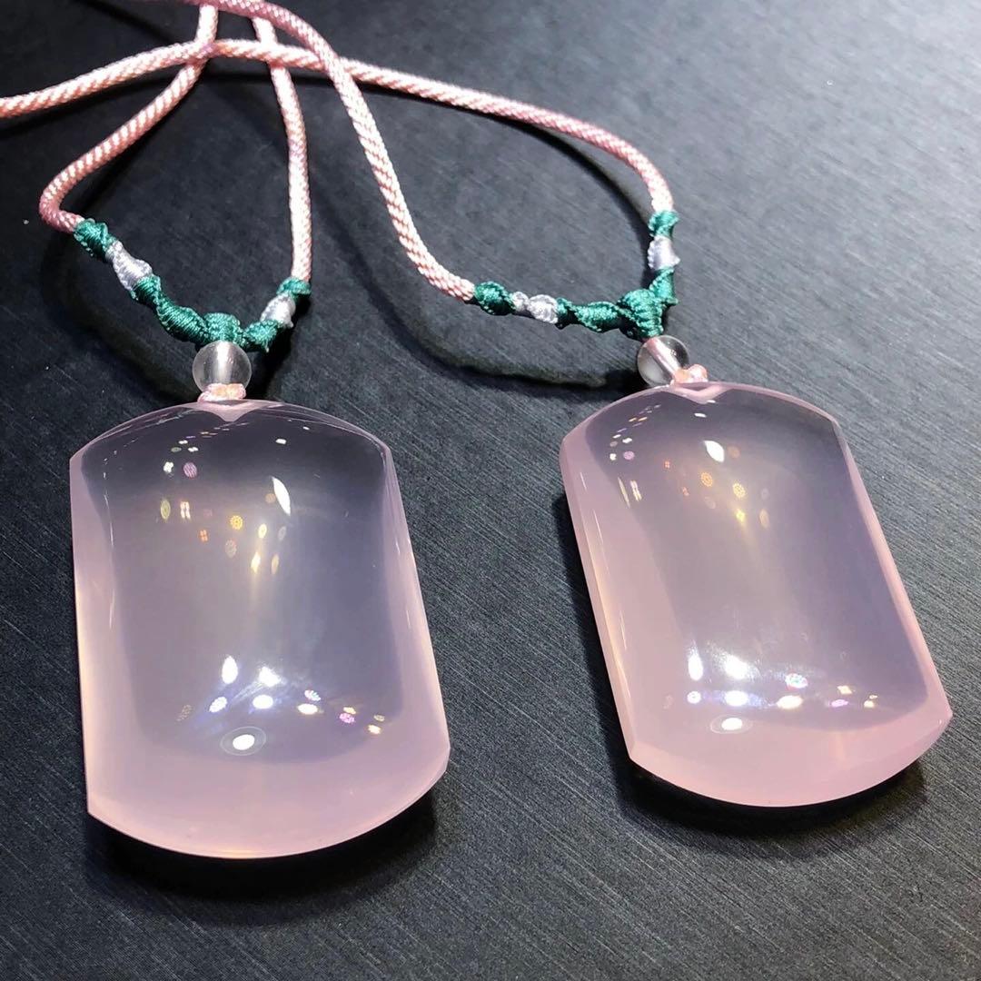 GO SHOP　ローズクォーツ ペアネックレス 大粒 氷種 透き通る輝き