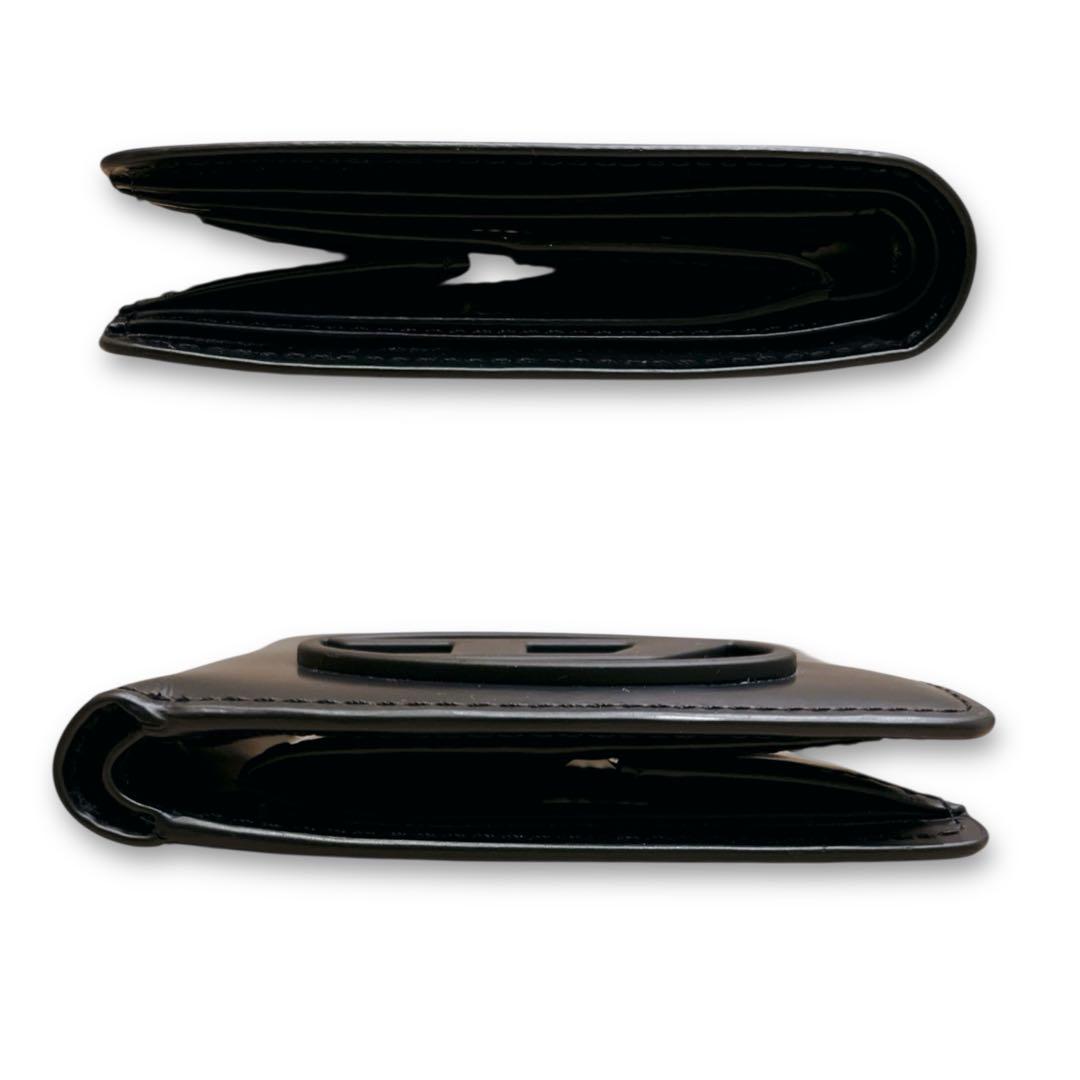 ディーゼル 二つ折り財布 オーバルD Dロゴ ブラック レザー