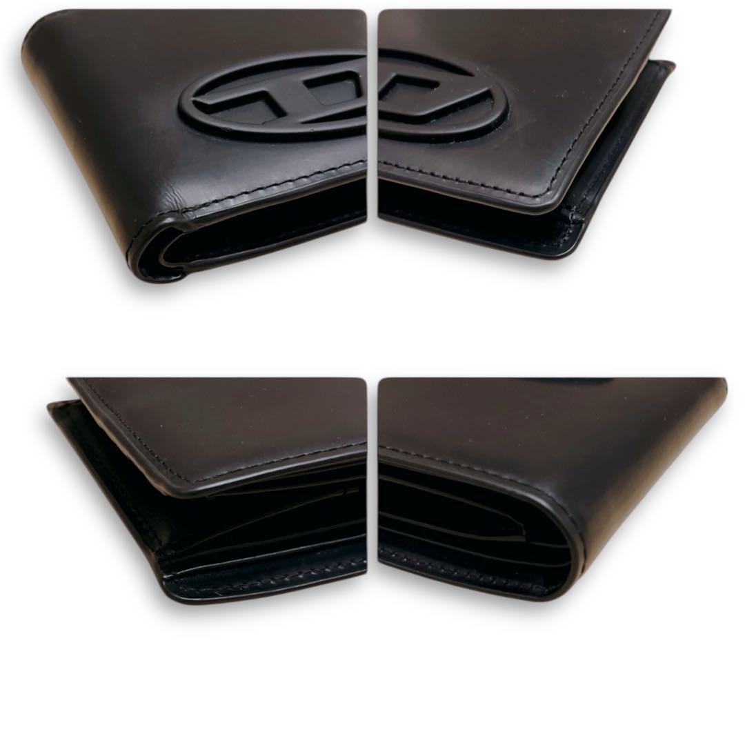 ディーゼル 二つ折り財布 オーバルD Dロゴ ブラック レザー