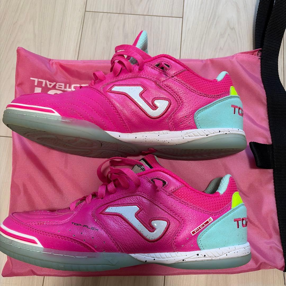 Joma Top Flex フットサルシューズ ピンク 収納バッグ付き