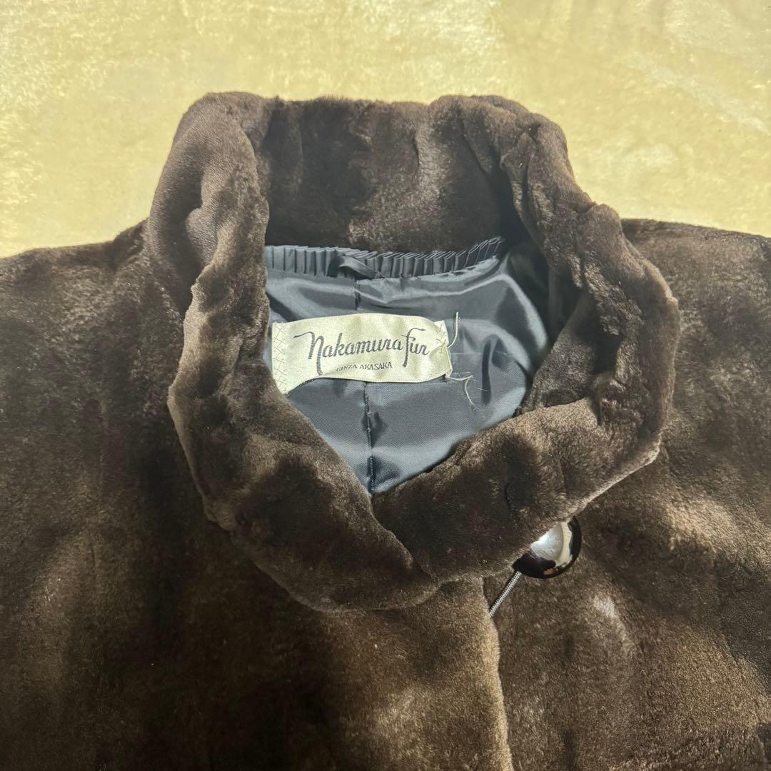 d*9様 【Nakamura Fur】ミンク毛皮ロングコート 茶