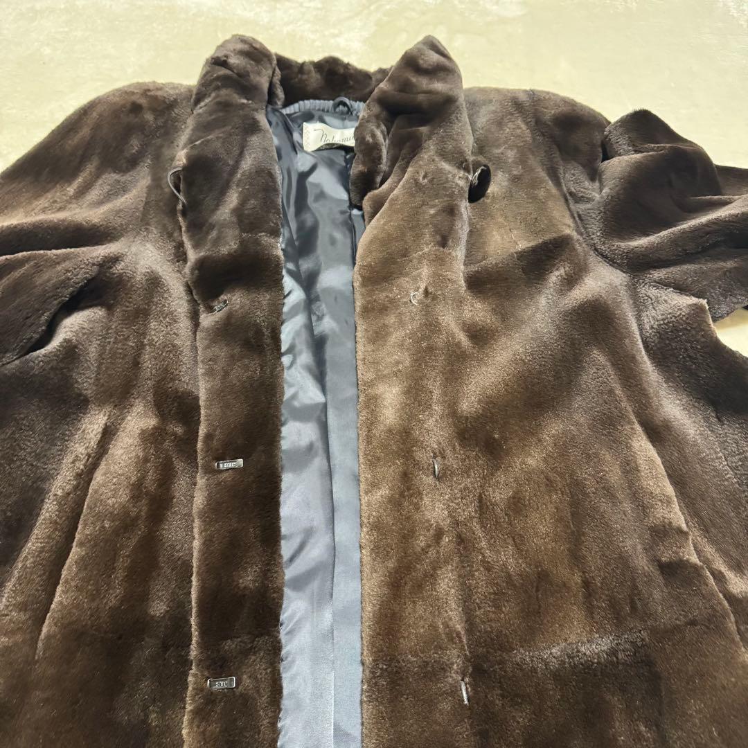 d*9様 【Nakamura Fur】ミンク毛皮ロングコート 茶