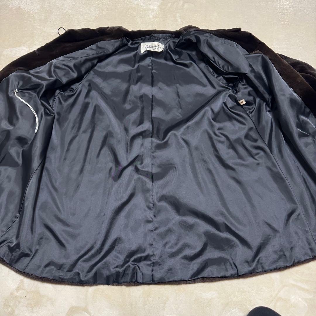 d*9様 【Nakamura Fur】ミンク毛皮ロングコート 茶