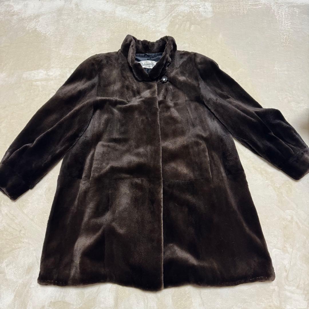 d*9様 【Nakamura Fur】ミンク毛皮ロングコート 茶