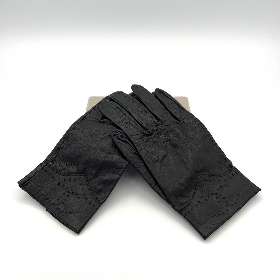 CHANEL シャネル ココマーク 手袋 グローブ レザー ブラック サイズ7