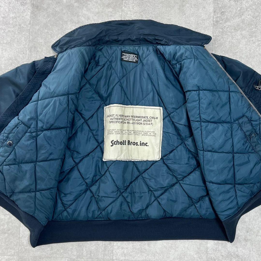 希少　Schott USA製　フライトジャケット　CWU-R ネイビー　XXL