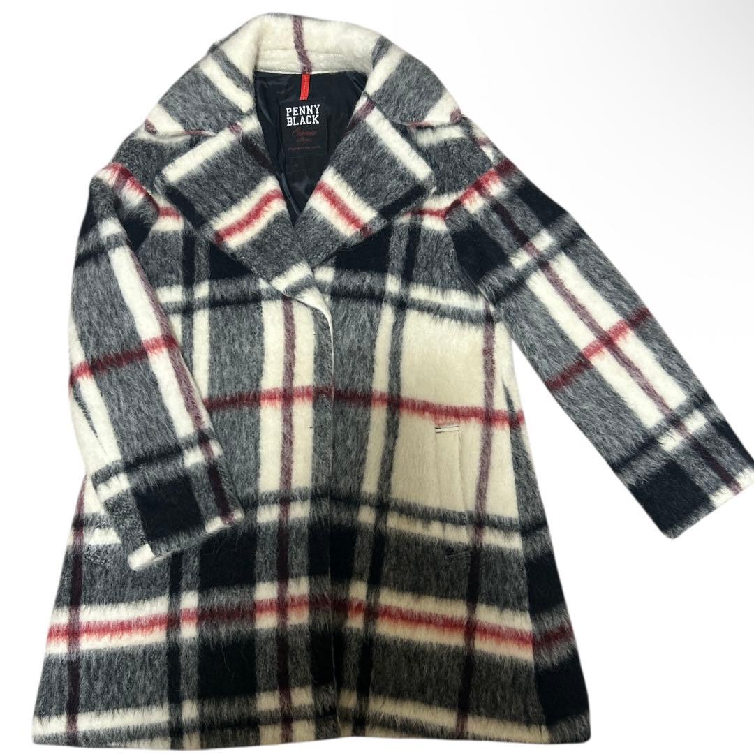 極美品ビックカラーアルパカシャギーふんわりテディーベアコート　ペニーブラック