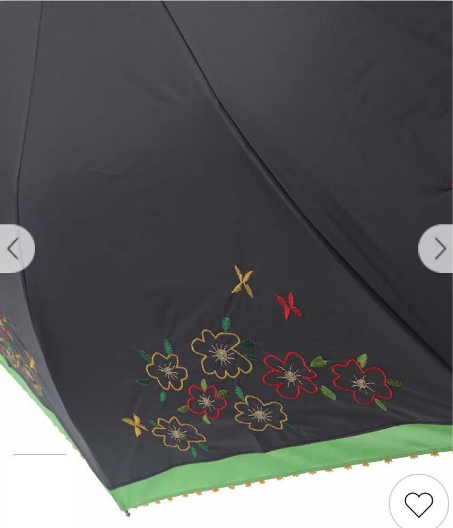 Jocomomola【晴雨兼用/UV】 フラワー刺繍デザイン折りたたみ傘
