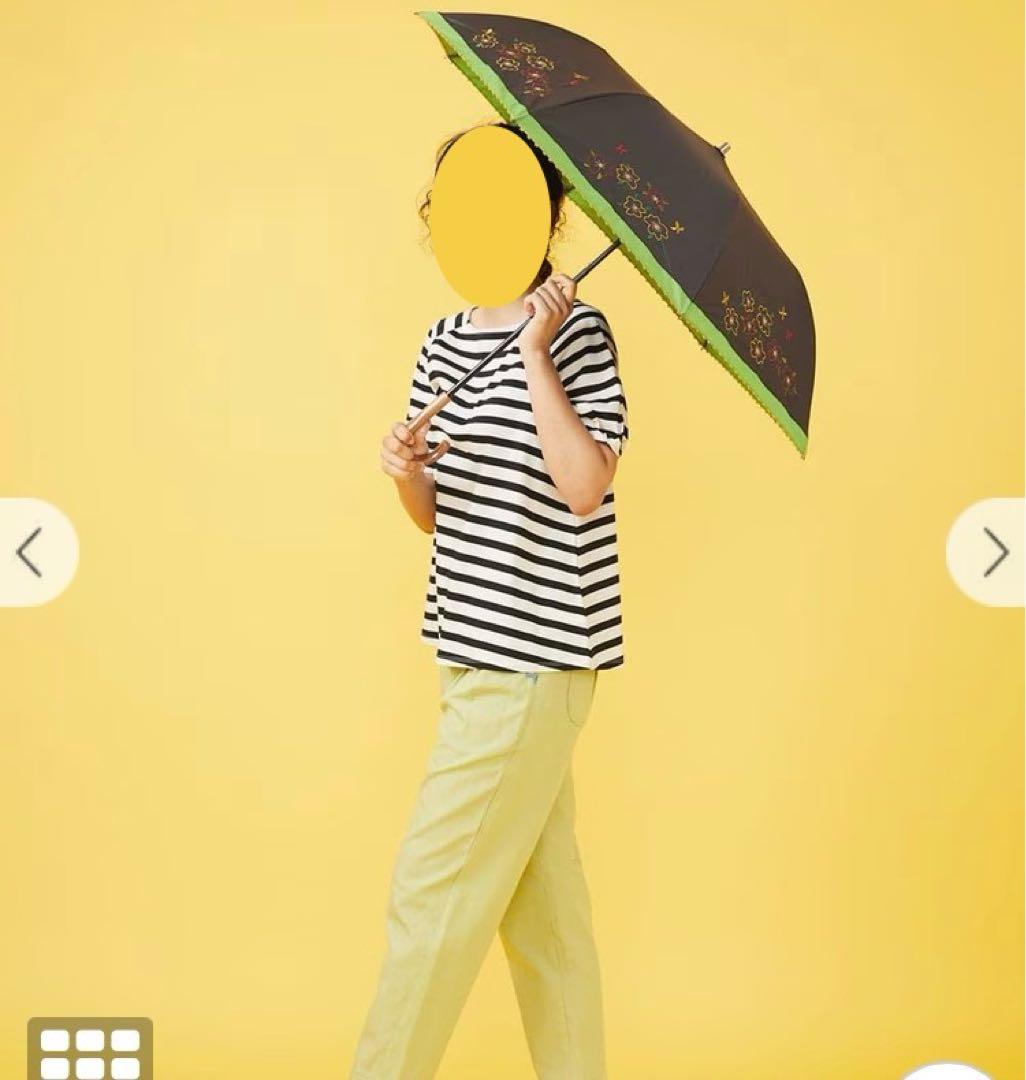 Jocomomola【晴雨兼用/UV】 フラワー刺繍デザイン折りたたみ傘