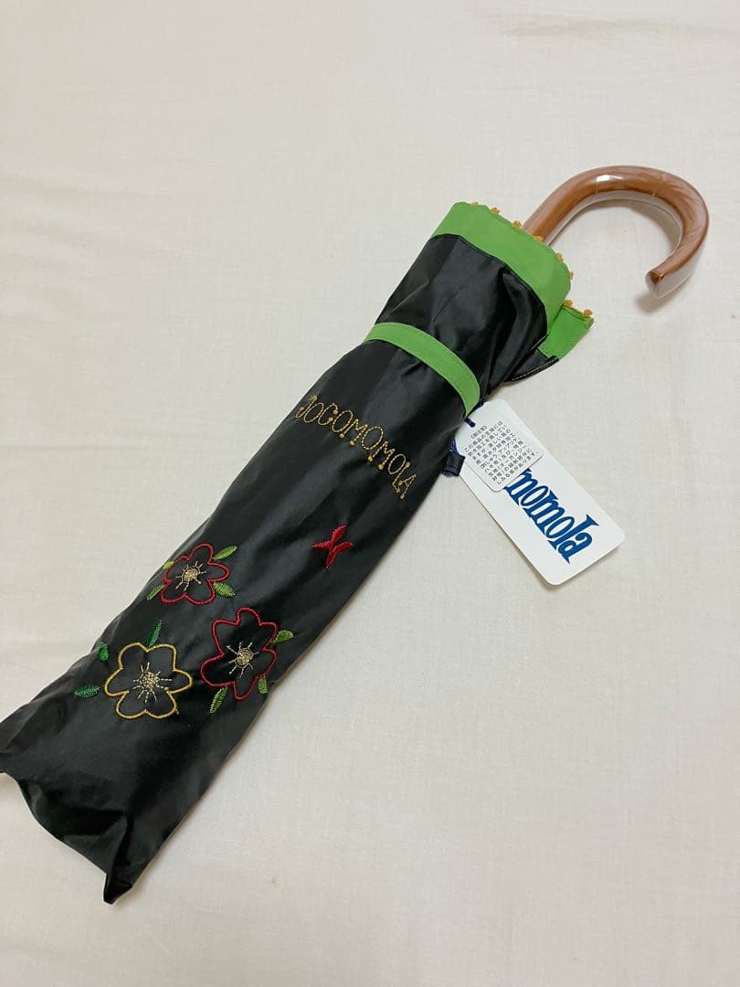 Jocomomola【晴雨兼用/UV】 フラワー刺繍デザイン折りたたみ傘