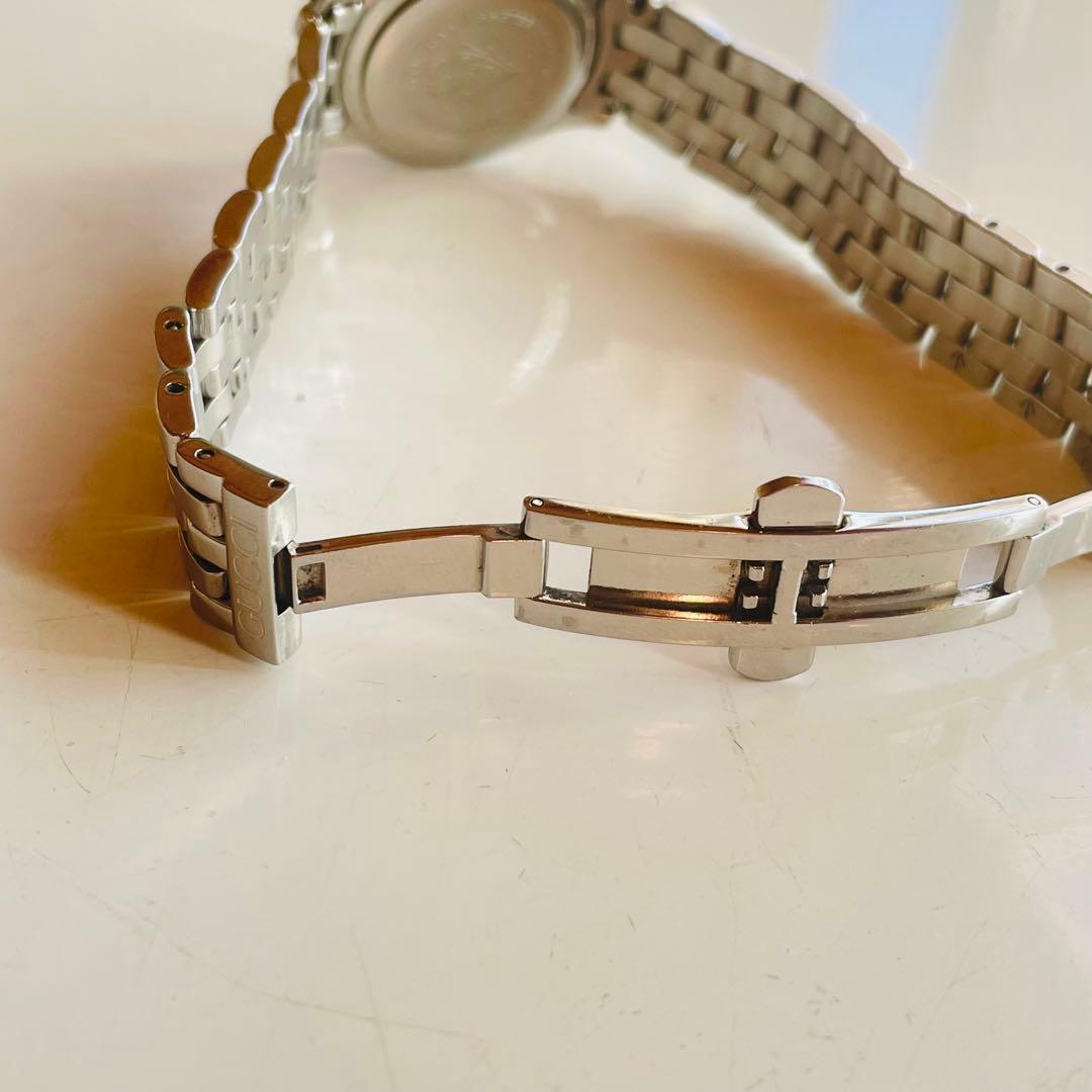 GUCCI グッチ シルバー文字盤 5500L 腕時計 クォーツ デイト 不動品
