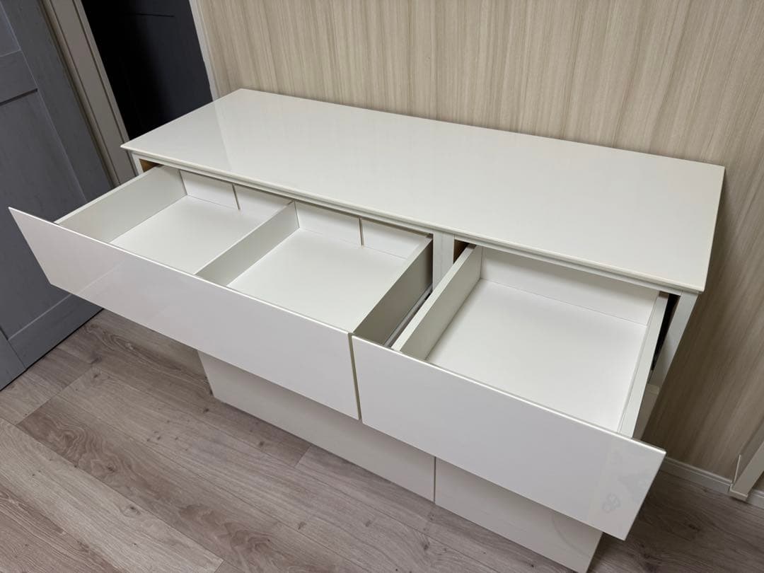 ニトリ ローチェスト クエス　ホワイトウォッシュ 120cm幅