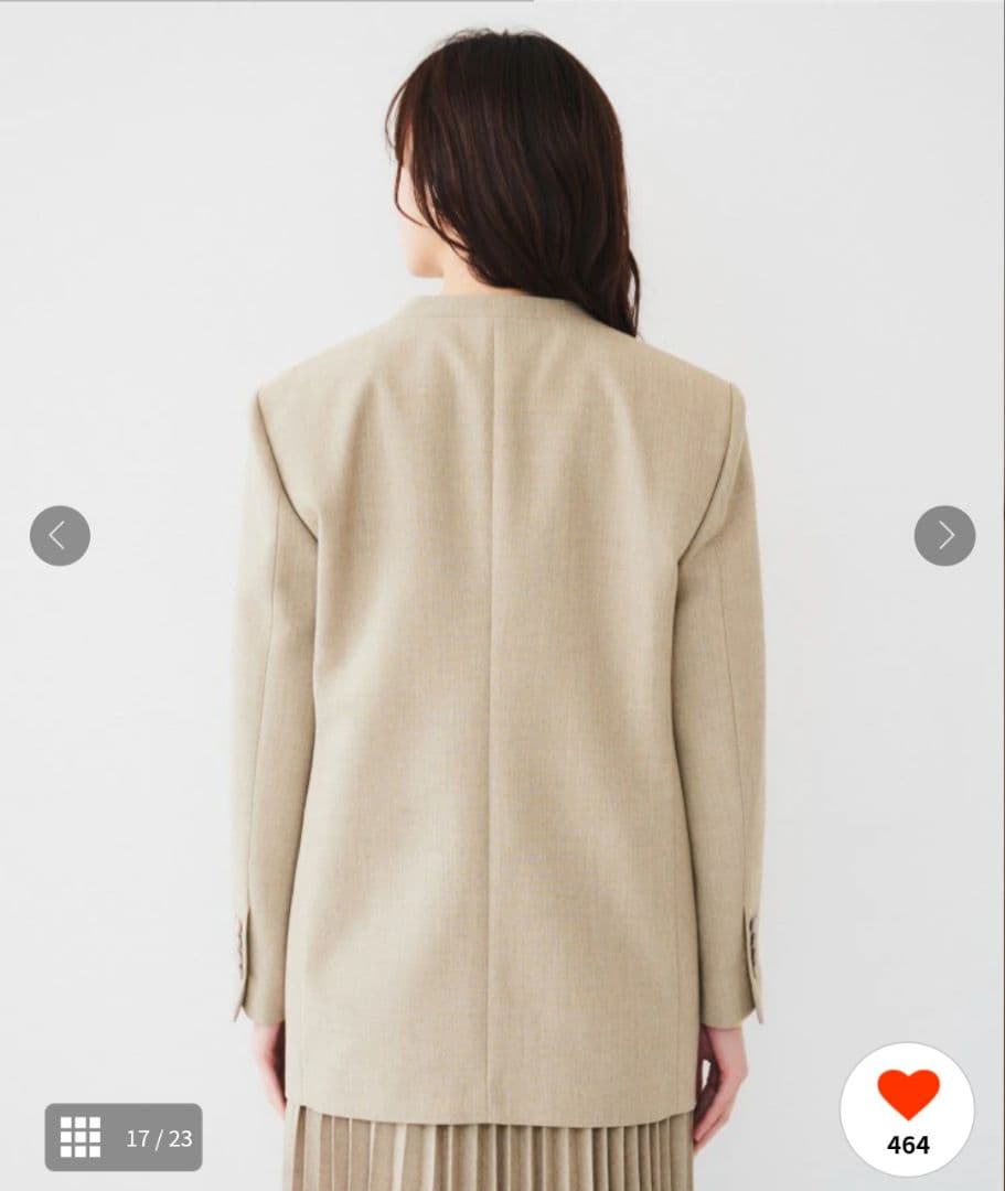 UNTITLED ノーカラージャケット ベージュ