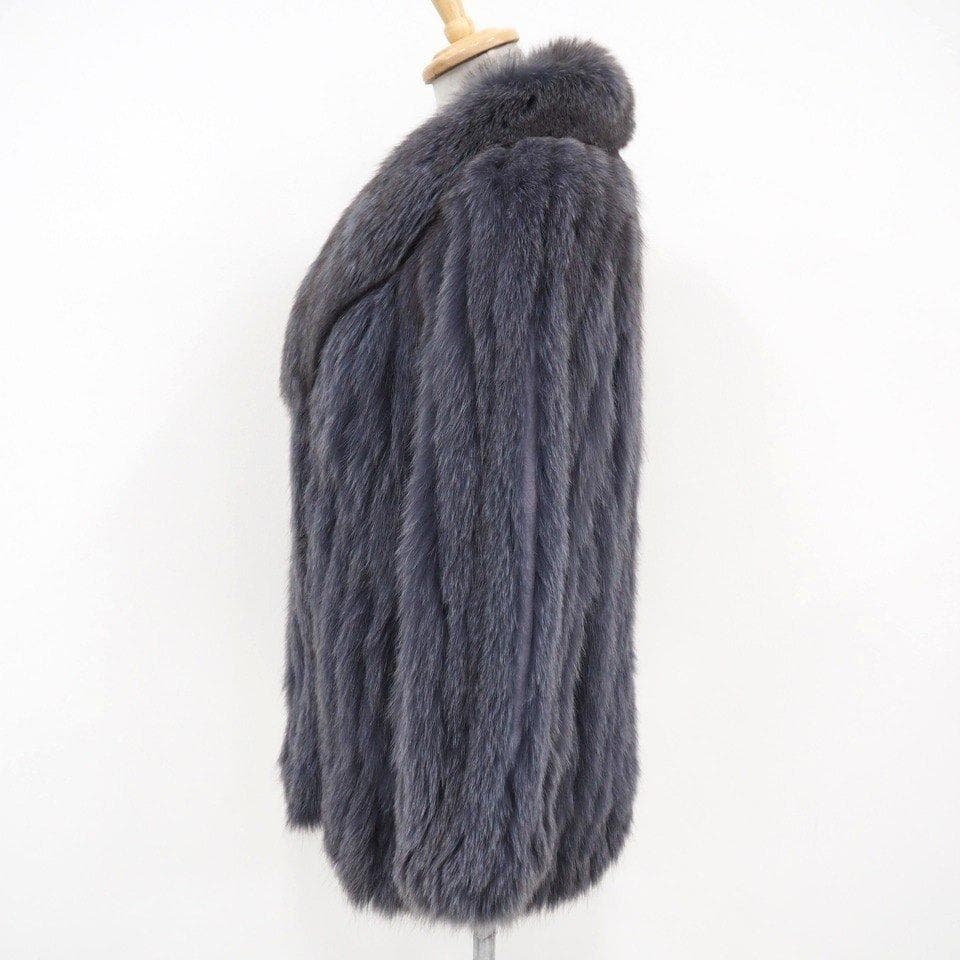 銀 SAGA FOX 銀サガ ファーコート 毛皮 フォックス ブルーネイビー系