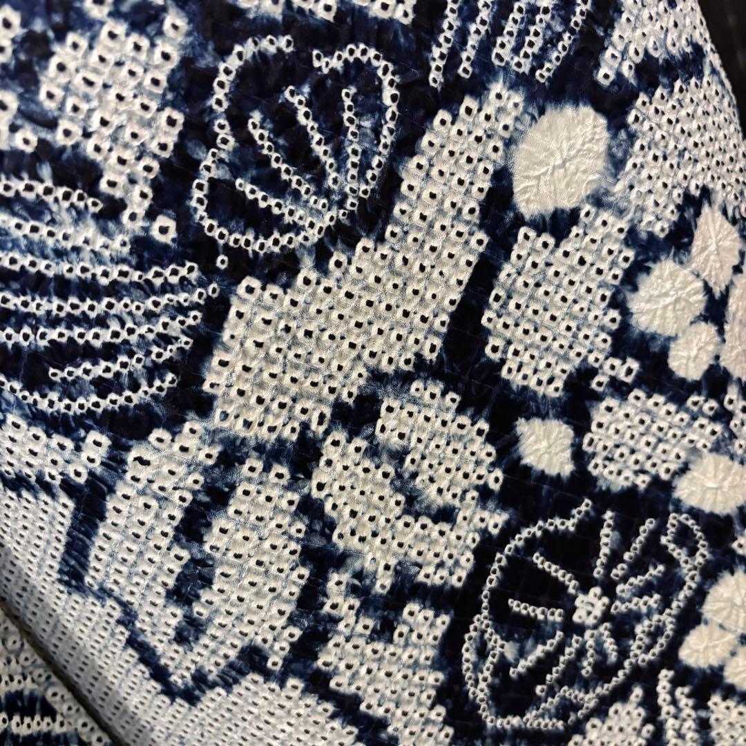 人間国宝　最高級　作家物　藍染　証紙　本疋田　総絞り　振袖　フルセット 振り袖