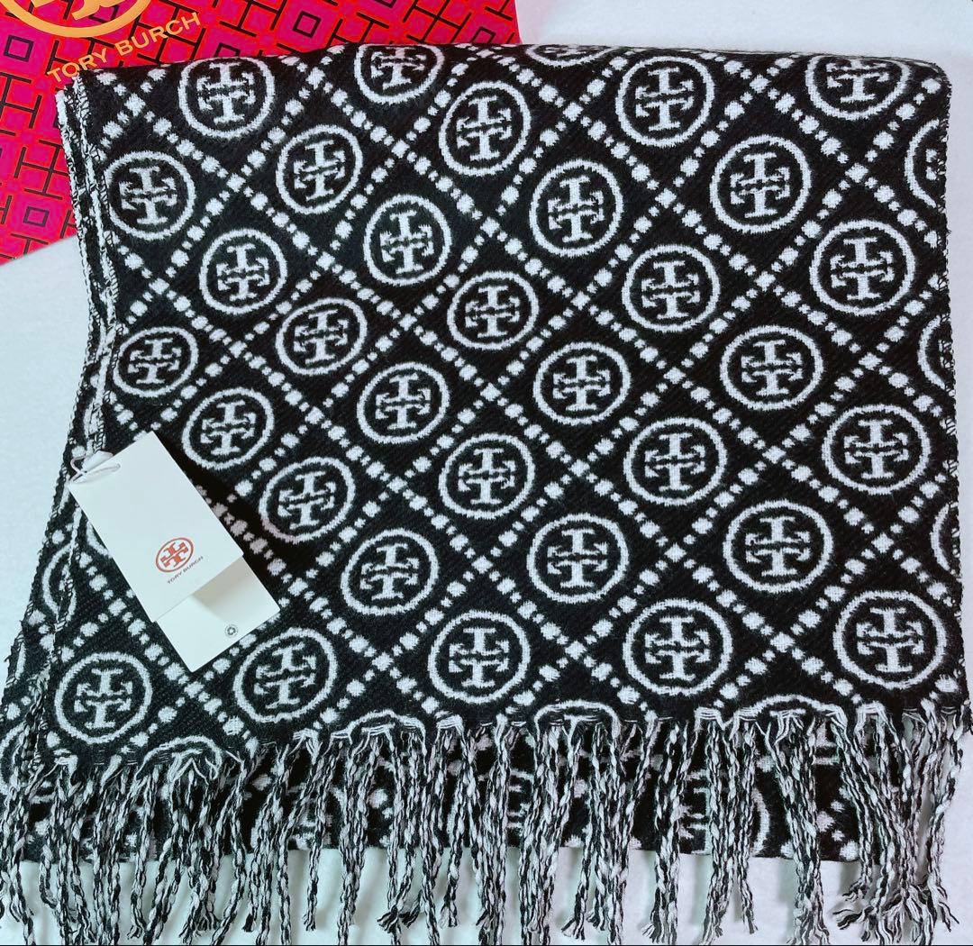 【大人気✨️】トリーバーチ マフラー ロゴ モノグラム ストール