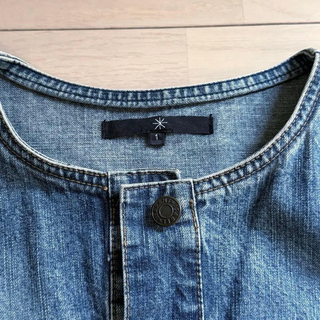 【美品】ISABEL MARANT デニムワンピース ノーカラー バンドカラー