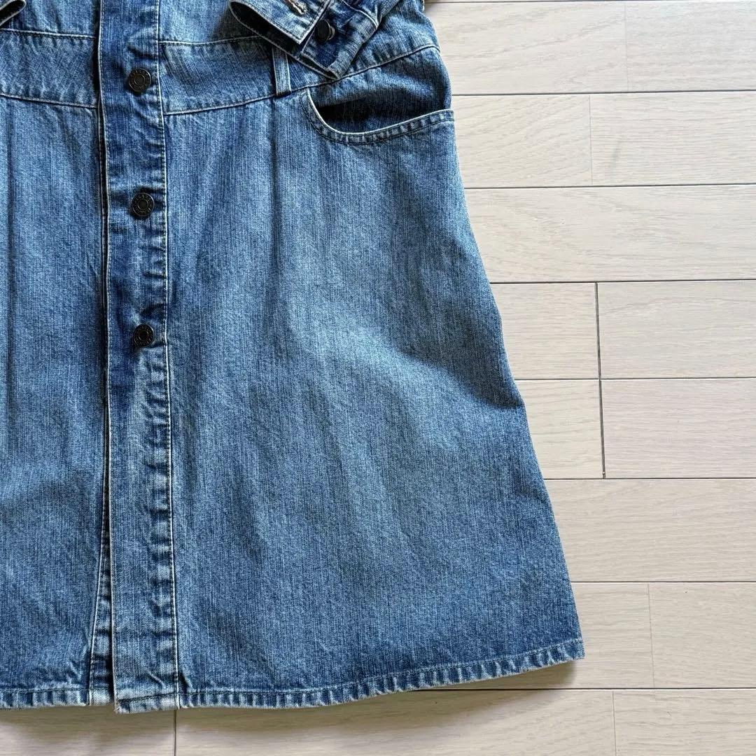 【美品】ISABEL MARANT デニムワンピース ノーカラー バンドカラー