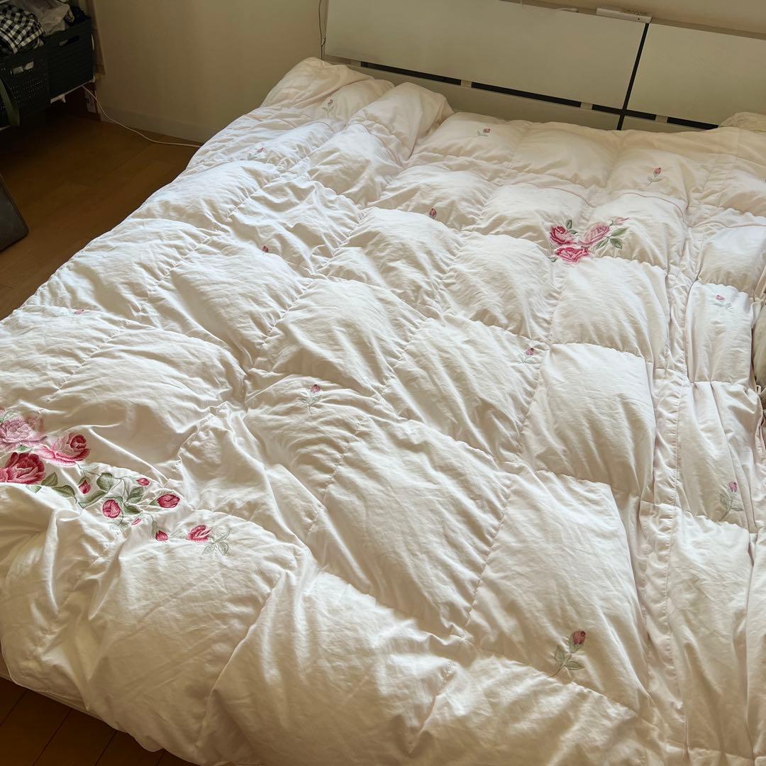 丸八真綿　花柄刺繍 Sowally夏用ダブル掛け布団