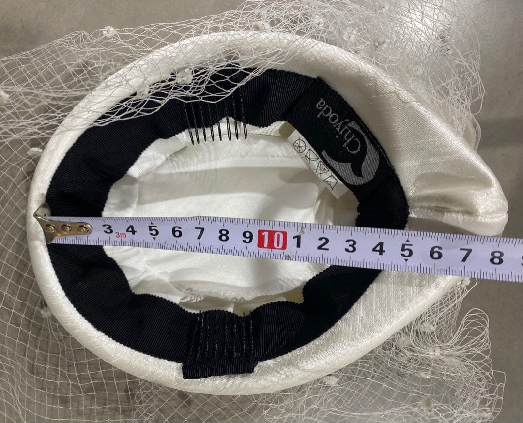 【新品未使用】冠婚葬祭　千代田帽子　カクテル帽　日本製　シルクサテン