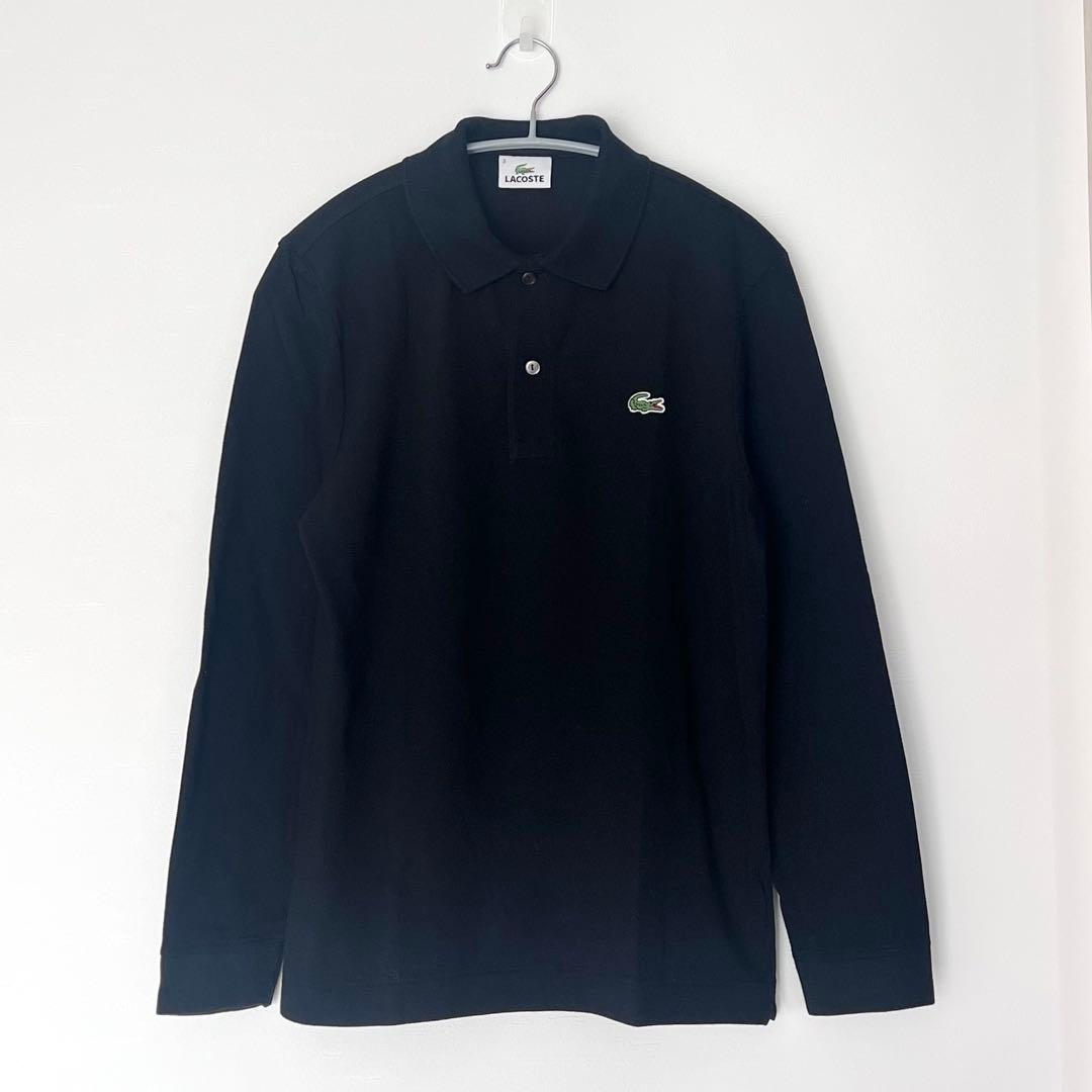 美品！LACOSTE 長袖ポロシャツ ブラック黒3/メンズ