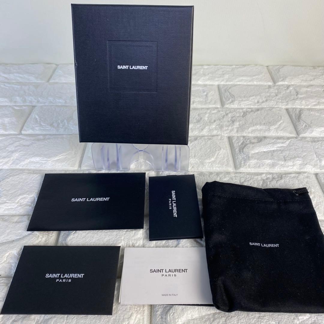 サンローラン　マネークリップ　クロコ型押し　YSL 黒　カサンドラ