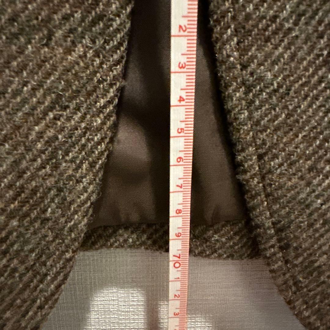 バーバリー　ブラウンツイードテーラードジャケット 3つボタン エルボーパッチ付き