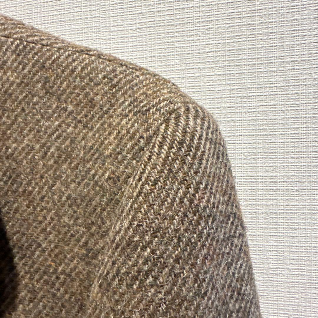 バーバリー　ブラウンツイードテーラードジャケット 3つボタン エルボーパッチ付き