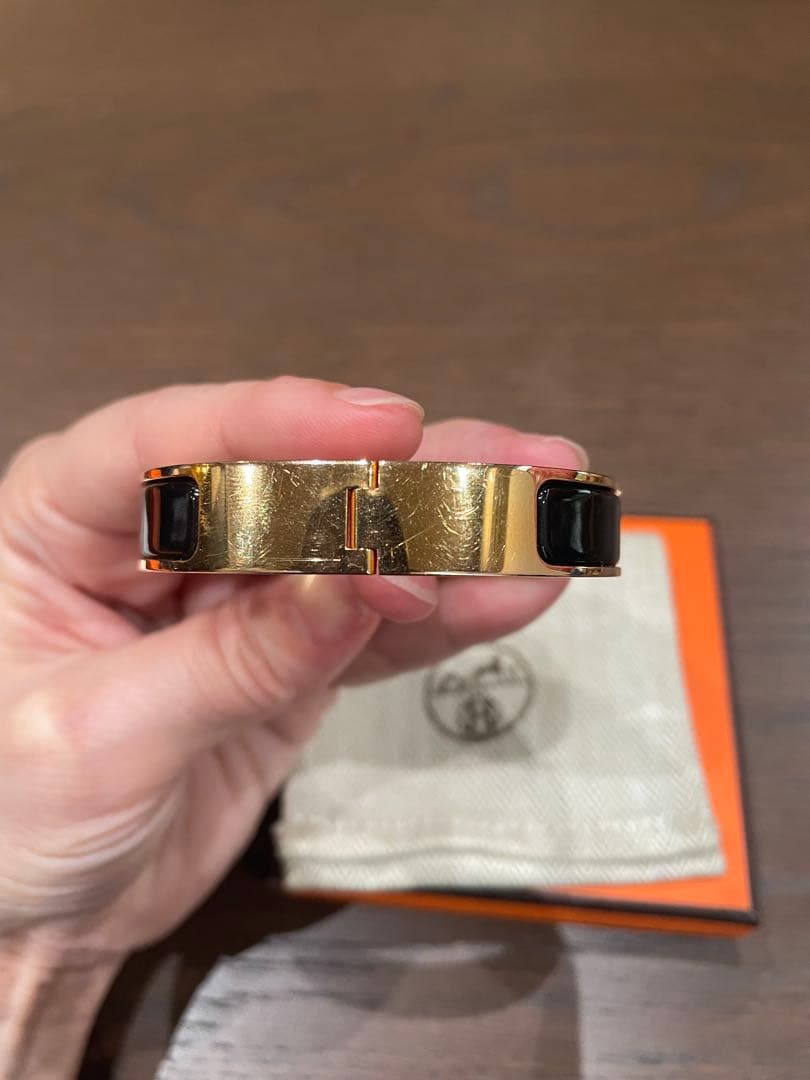 エルメス ゴールド ブラック バングル