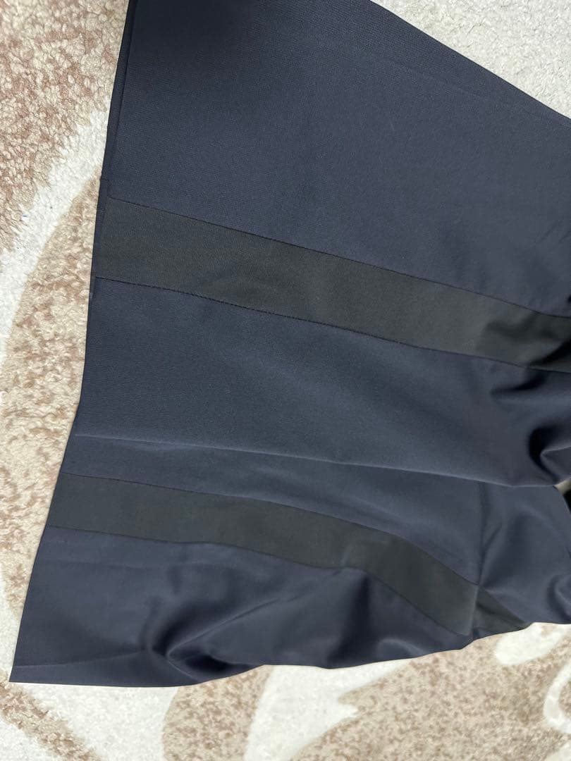 レインメイカー　ネイビースラックス プリーツ ストレートフィット　サイドライン