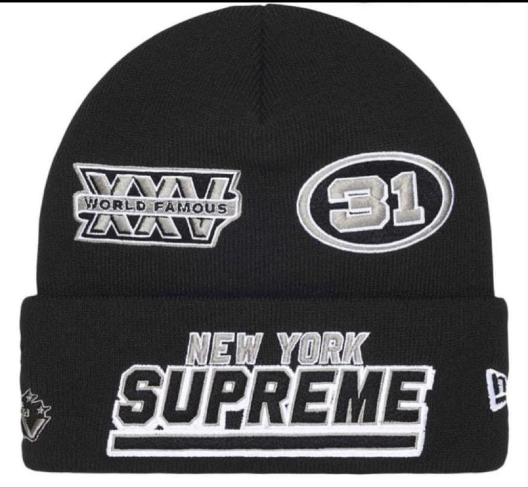 Supreme x New Era Football Beanie ブラック