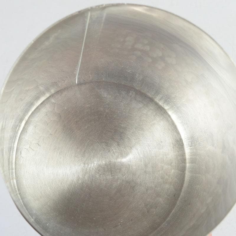 煎茶道具　鎚起銅器　玉川堂造　鋲打　葉文　茶筒　共箱　C　9428