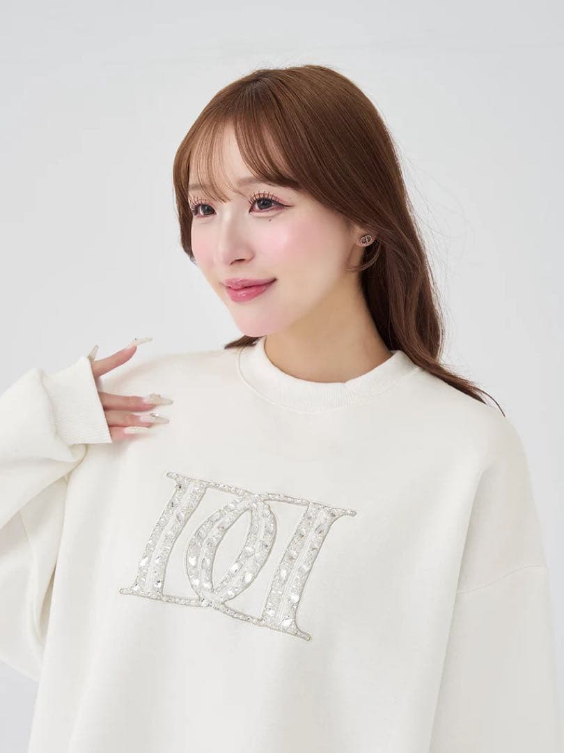 ♡ ダーリッチ Darich ♡ DDロゴビジュースウェットプルオーバー 白