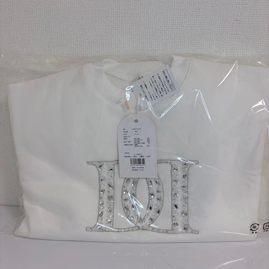 ♡ ダーリッチ Darich ♡ DDロゴビジュースウェットプルオーバー 白