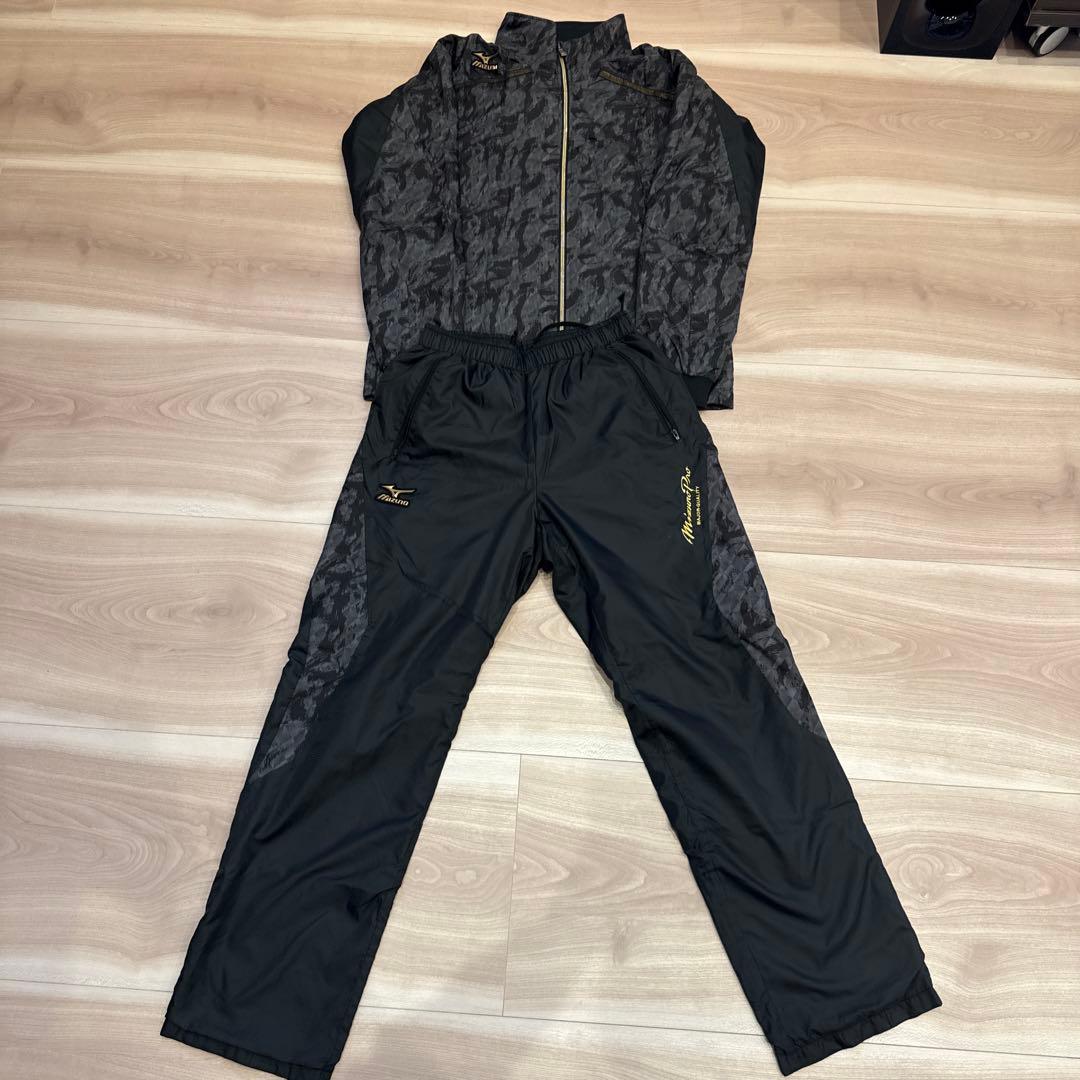 Mizuno Pro（ミズノプロ）ブラックカモフラージュ ウェアセット　Ｌサイズ