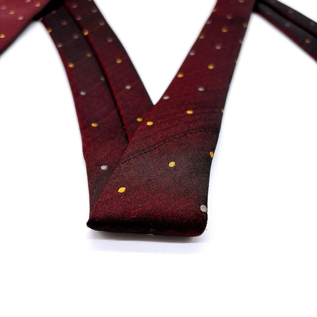 新品タグ付きLOUIS VUITTON バーガンディ ボルドードット柄 ネクタイ