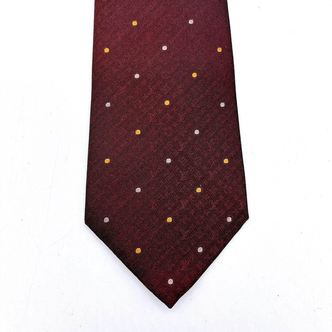 新品タグ付きLOUIS VUITTON バーガンディ ボルドードット柄 ネクタイ