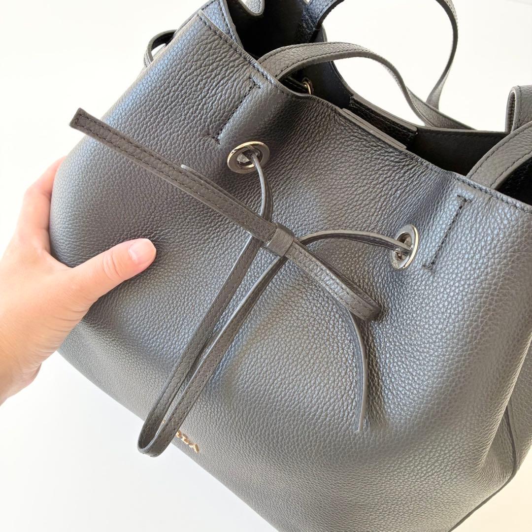 【新品】FURLA トートバッグ コスタンザ 巾着 A4 黒 ビジネスバッグ